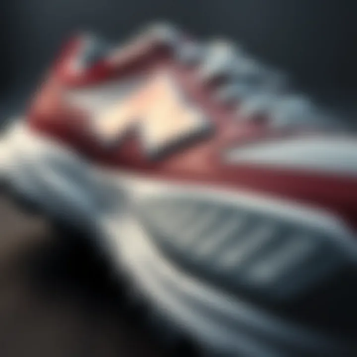 Close-up of NB sports shoe cushioning technology