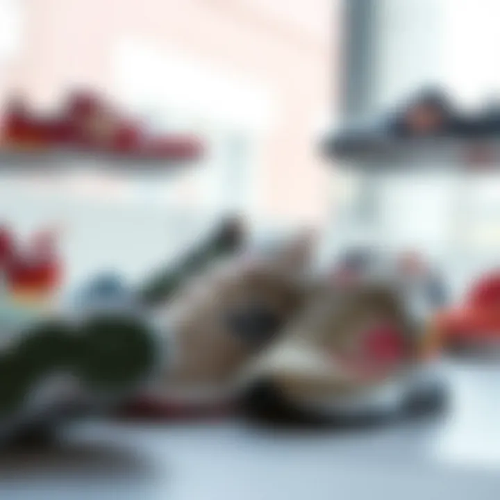 Variety of colors and styles of NB sports shoes