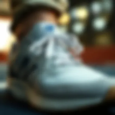 Close-up of the cushioning and support features in New Balance shoes