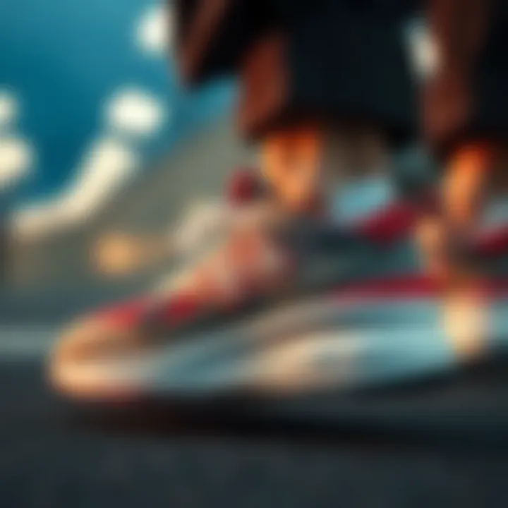 Close-up of the cushioning technology in New Balance sneakers.