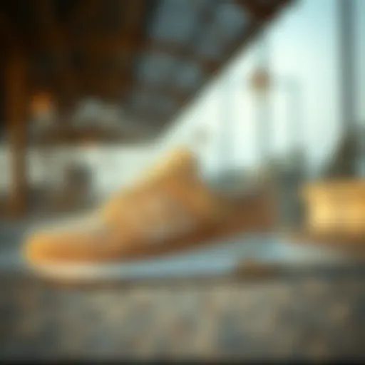 Elegantly designed beige sneakers showcasing style and comfort.