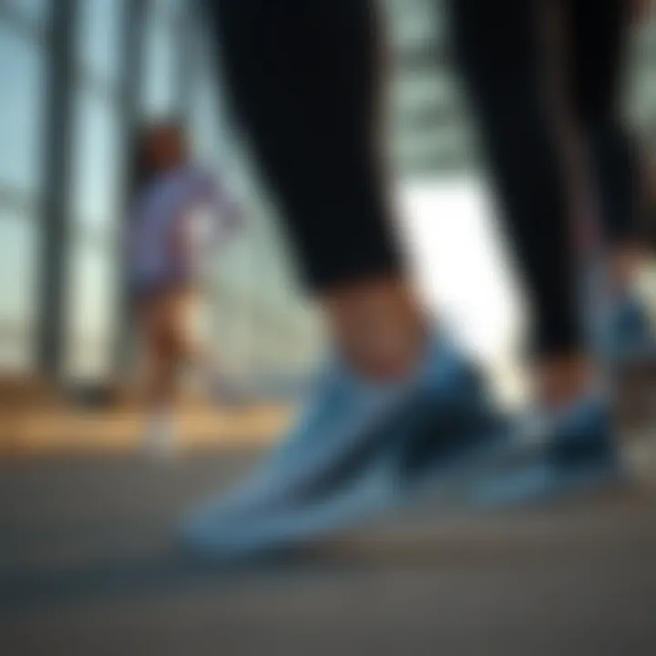 Trendy Sport Shoes in Action Active lifestyle enthusiasts wearing trendy sport shoes during a workout