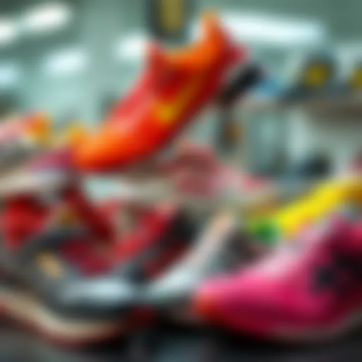 Leading Sport Shoe Brands Top brands of sport shoes displayed in a vibrant arrangement