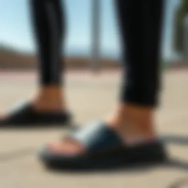 Comfort Meets Style in Athletic Slides Comfortable athletic slides for an active lifestyle