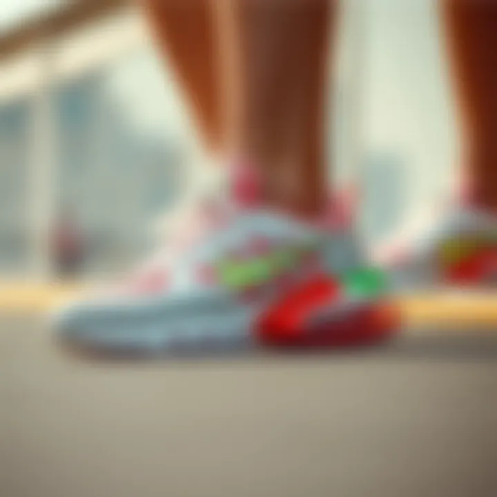 Vibrant Designs in Summer Footwear Trendy summer footwear showcasing vibrant designs