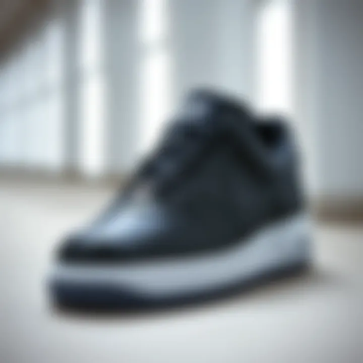 Sleek black design of Nike Air Force 1 07