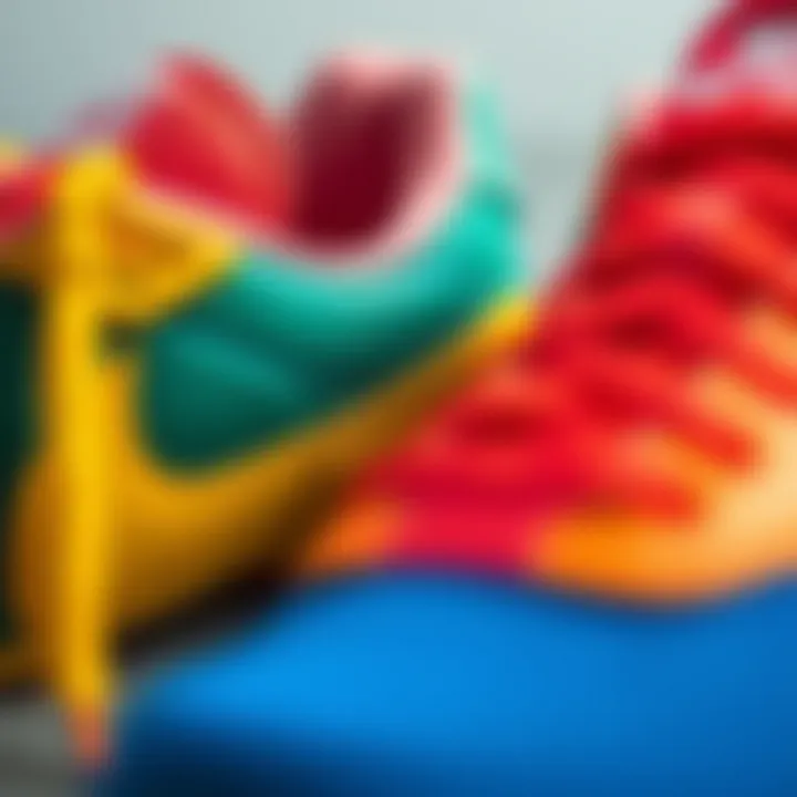 Close-up of the color palette used in Nike Air Mavi
