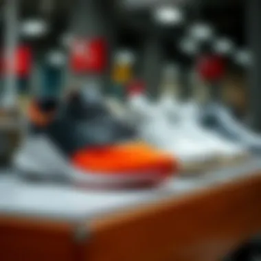 Comparison of different versions of Nike Air Zoom Structure on display.