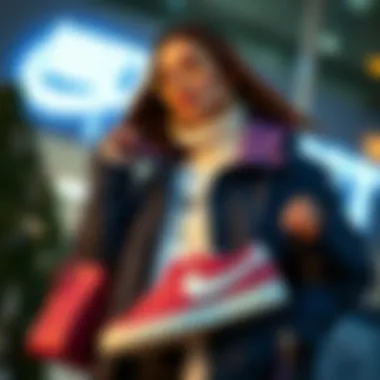 Stylish display of Nike Blazer with fashion accessories