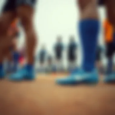 Group of athletes in Nike blue socked boots representing diversity in sports