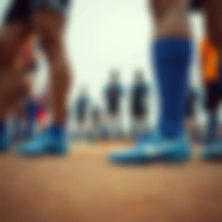 Group of athletes in Nike blue socked boots representing diversity in sports