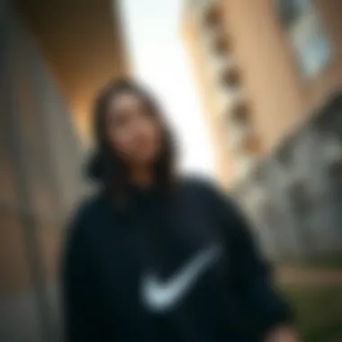 Stylish ensemble combining functionality and elegance in sportswear.