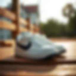 Stylish Nike Court Legacy Canvas shoes on a wooden surface