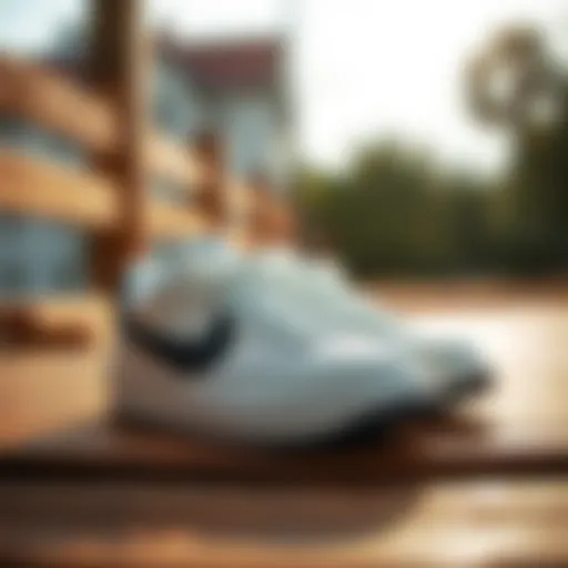 Stylish Nike Court Legacy Canvas shoes on a wooden surface