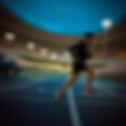 Dynamic athlete in motion wearing discounted Nike footwear