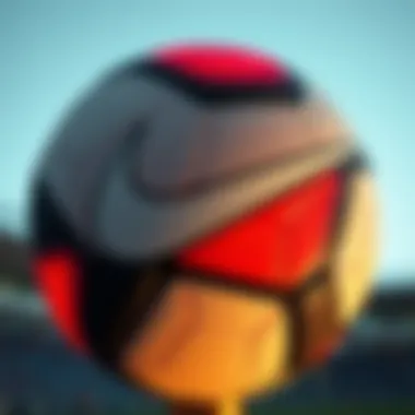 Close-up of Nike football showcasing its unique design