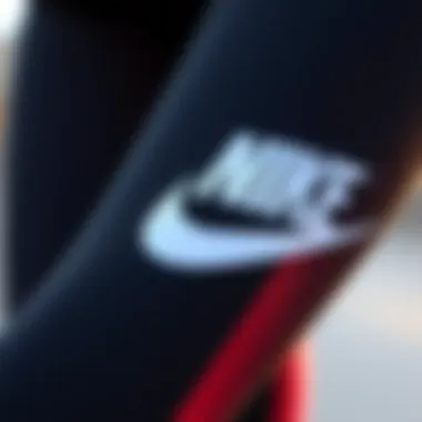 Close-up of Nike leggings showcasing the fabric and design.