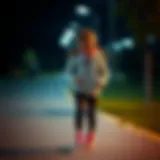 A child in stylish Nike leggings engaged in sports activities.