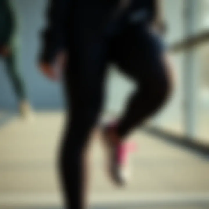 Child wearing Nike leggings during a training session.