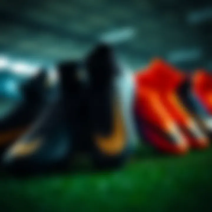 Collection of various Nike Mercurial models displayed together