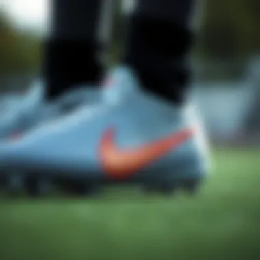 Close-up view of the technical features of Nike Mercurial footwear