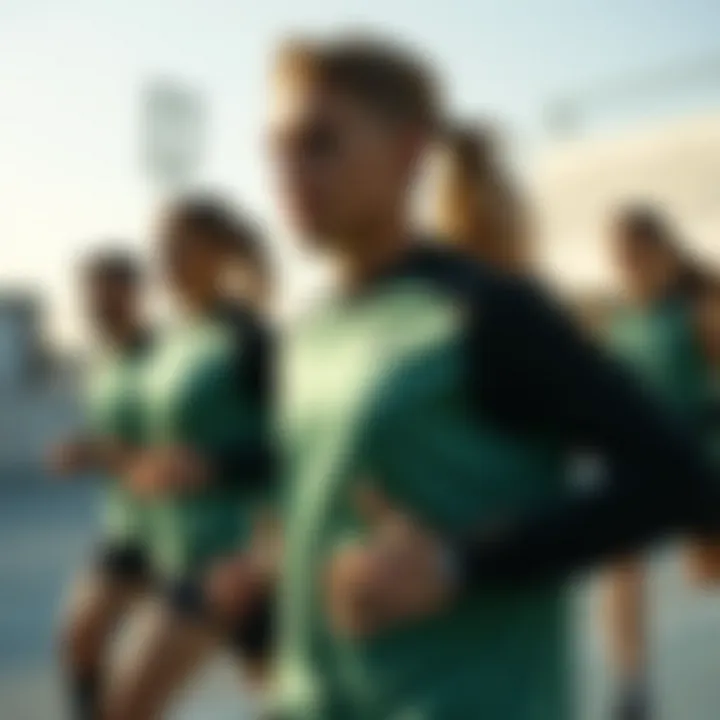 Athletes in Action with Nike Monarch Group of athletes wearing Nike Monarch