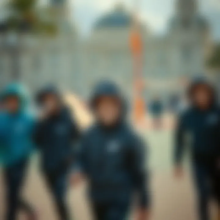 Group of children engaging in sports while wearing Nike jackets