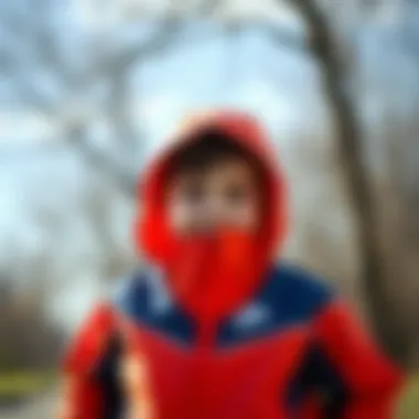 Child wearing a vibrant Nike jacket during outdoor play