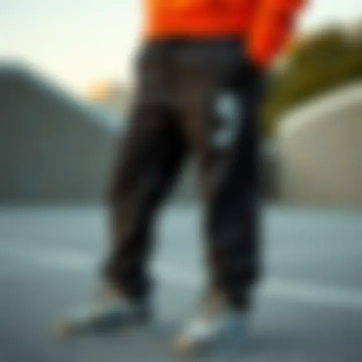 Illustration of maintenance tips for preserving the condition of Nike parachute pants.