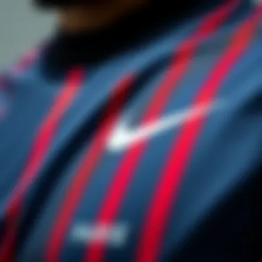 Close-up of the technical fabric used in Nike Paris jersey