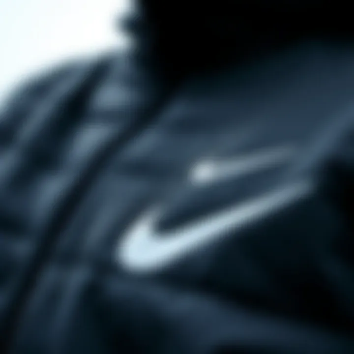 Close-up of the fabric quality of Nike polar jacket