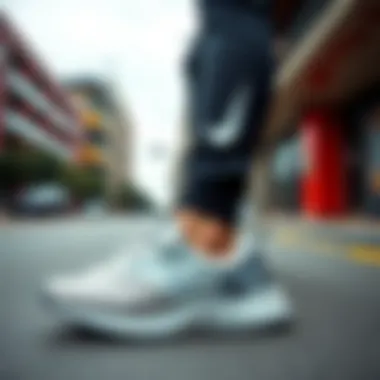 Stylish outfit paired with Nike React Live shoes in an urban setting.