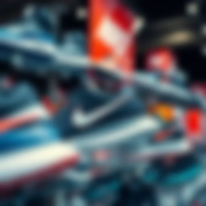 Stylish display of Nike shoes on sale