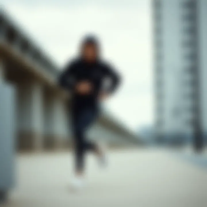 Dynamic active lifestyle showcased in stylish Nike tracksuit