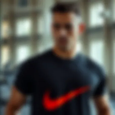 Athlete wearing Nike t-shirt during workout