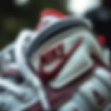 Close-up of unique Nike Uptempo branding and detailing