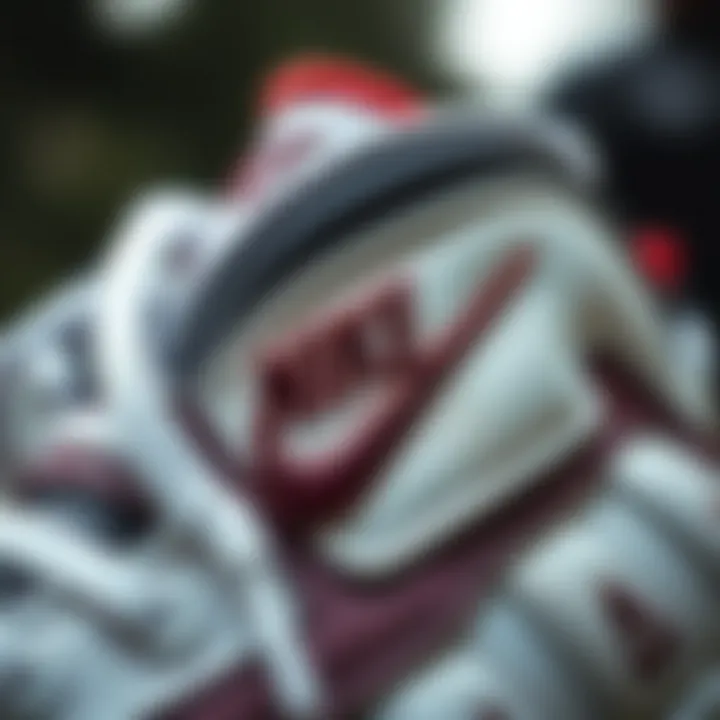 Close-up of unique Nike Uptempo branding and detailing