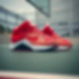 Stylish Nike Vision Court basketball shoes on a court