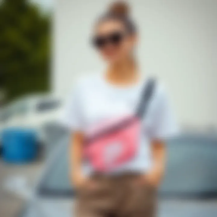 Trendy outfit featuring a Nike waist bag as an accessory