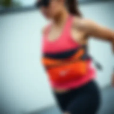 Active individual wearing a Nike waist bag during a workout
