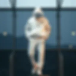 Elegant display of Nike white tracksuit showcasing its design and fabric quality