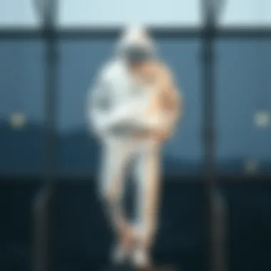 Design and Quality of Nike White Tracksuit Elegant display of Nike white tracksuit showcasing its design and fabric quality