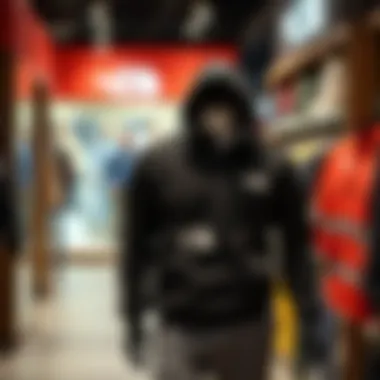 Diverse range of outdoor apparel displayed in a store