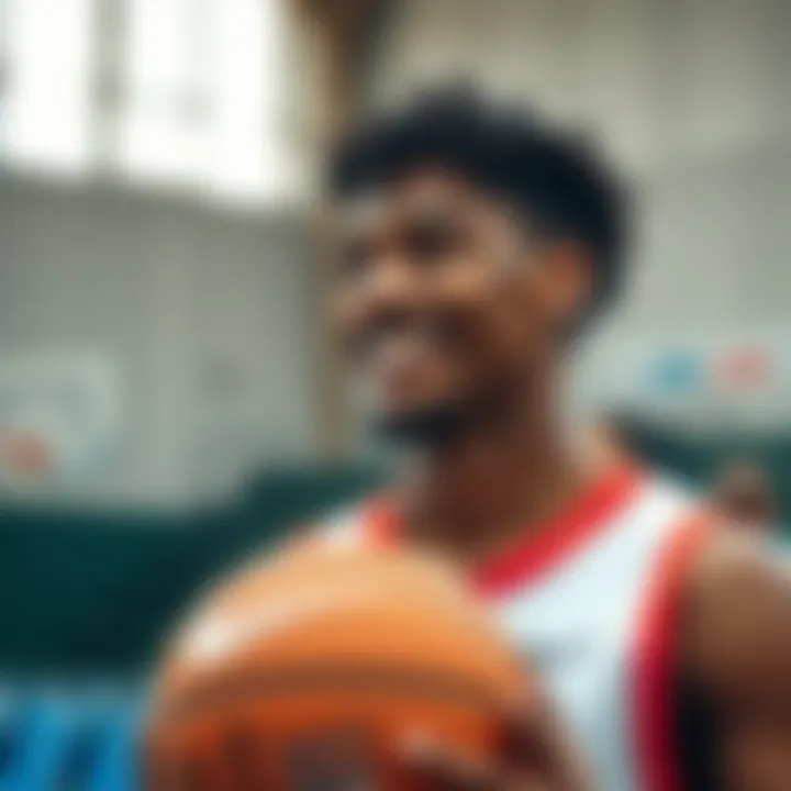 A satisfied athlete using an original Nike basketball