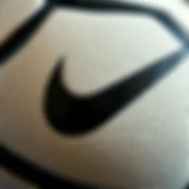 Close-up of Nike ball texture emphasizing performance features