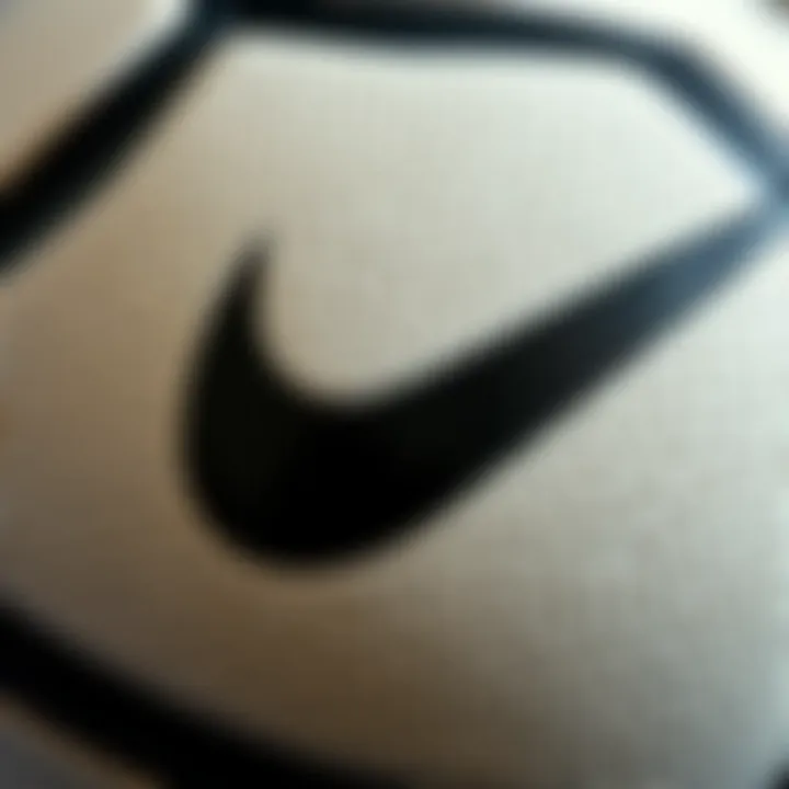 Close-up of Nike ball texture emphasizing performance features