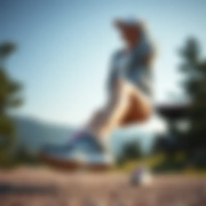 Woman enjoying an outdoor activity in comfortable sports shoes