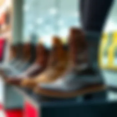 Elegant display of different boot styles