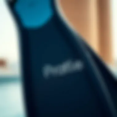 Close-up of high-quality swimming fins used by enthusiasts