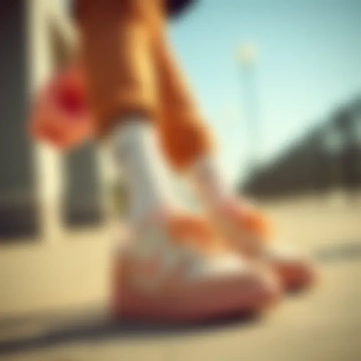 Fashionable outfit paired with Pink Nike Court shoes